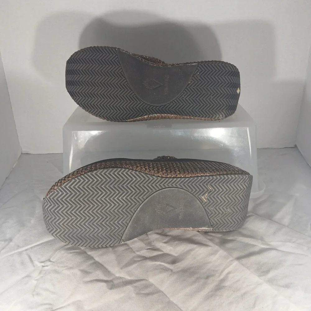 Volatile Womens Platform Wedge Sandals Bronze Woven Thong Flip Flops Size‎ 10